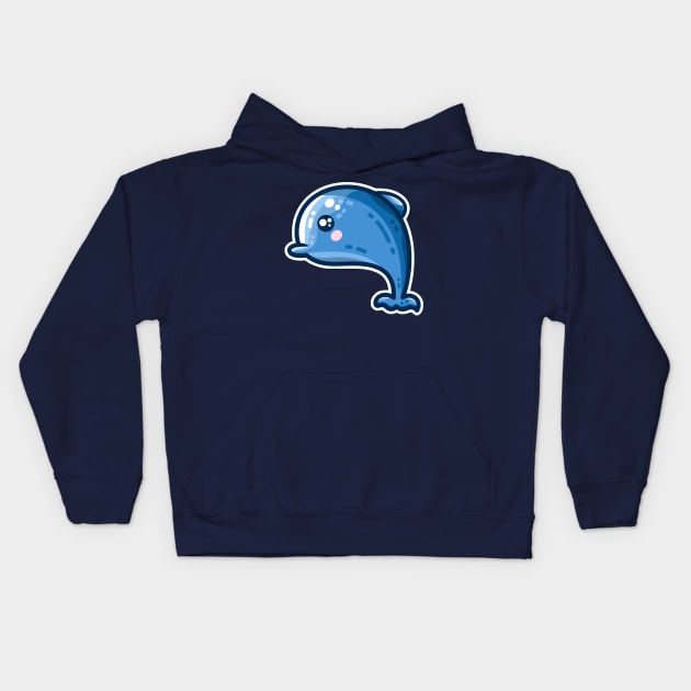 Kawaii Cute Dolphin Kids Hoodie by freeves